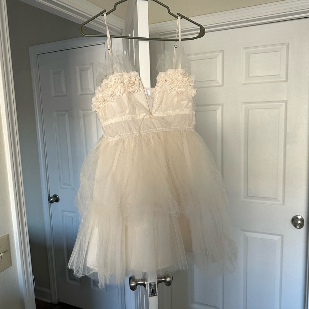 Cream Tulle Dress
